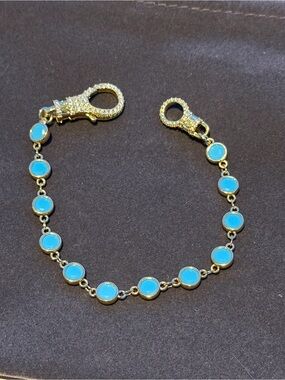 Freida Rothman Turquoise and Gold Bracelet